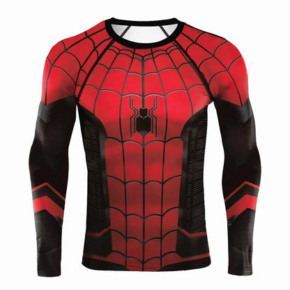 Fashion Comics Spider Cosplay 3D Printed Men's Long Sleeve T-shirt Superhero Tee Casual Loose Fitness Sports Tops Street Clothes NovaCart
