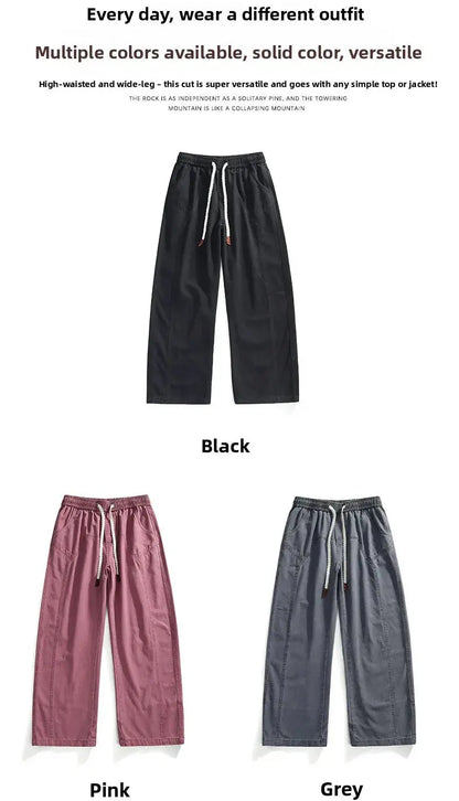 HIQOR High Quality 100% Cotton Work Pants Men Casual Straight Trousers Y2K Man Plus Size Cargo Pants Fashion Solid Workout Pants NovaCart