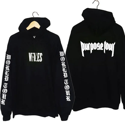Hoodies Men Justin Bieber Purpose Tour fashion Print Hip Hop Streetwear Fleece Warm Hoody Men Women Pullover Hoodie Sweatshirt NovaCart