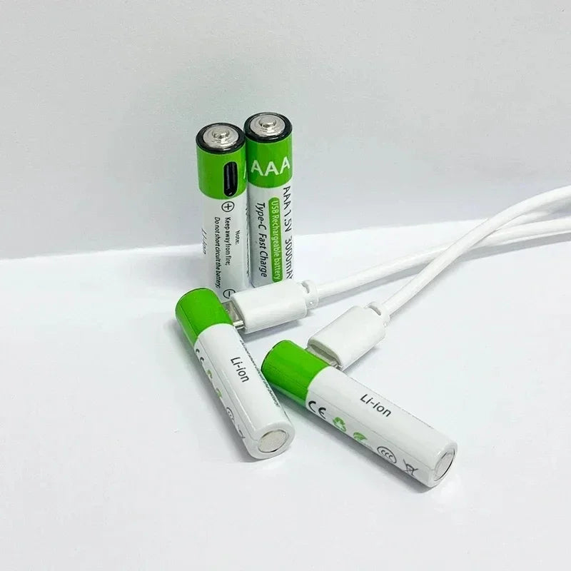 2025NEW Lithium-Ion Battery Type-C Rechargeable High-Capacity Battery AA&AAA Battery For remote control, mouse, electric toys Pi-Mart