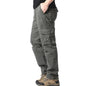 Large Pocket Loose Overalls Men's Outdoor Sports Jogging Tactical Pants Elastic Waist Pure Cotton Casual Work Pants NovaCart