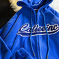 Letter Print Casual Hooded Sweatshirts Vintage Simple Streetwear Coats