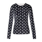 Woman Clothes Korean Moon Print Long Sleeve T-Shirt Fashion Casual Layered Sun Protection Top Ice Silk Basic Tee Spring Autumn NovaCart