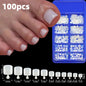 120pcs/Box French Tip Press-On Toenails Pink Color System Square Shape Foot Nails Short Length Glossy Finish False Toe Nails Set NovaCart
