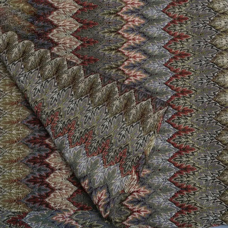 Maple Leaf Hollow Knitted Fabric Color Gold Thread Pattern Knitted Fashion Fabric for Clothing High Quality Cloth Wholesale NovaCart