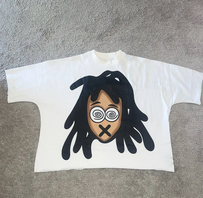 Chic American Anime Cartoon Street Hip-hop Cotton Men's Fashion Loose T-shirt Graphic T Shirts Streetwear Harajuku Unisex NovaCart
