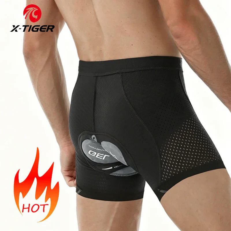 X-TIGER Men's Cycling Underwear with 5D Gel Cushioned MTB Boxer Cycling Shorts Road Cycling Underwear Cycling Equipment Pi-Mart