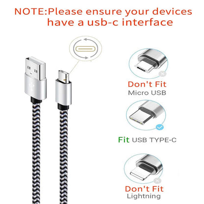 1-3Pcs USB Type C Cable Fast Charging Battery Charger Wire Woven Nylon Data Cable Mobile Phone Charger For Huawei Samsung USB C Pi-Mart