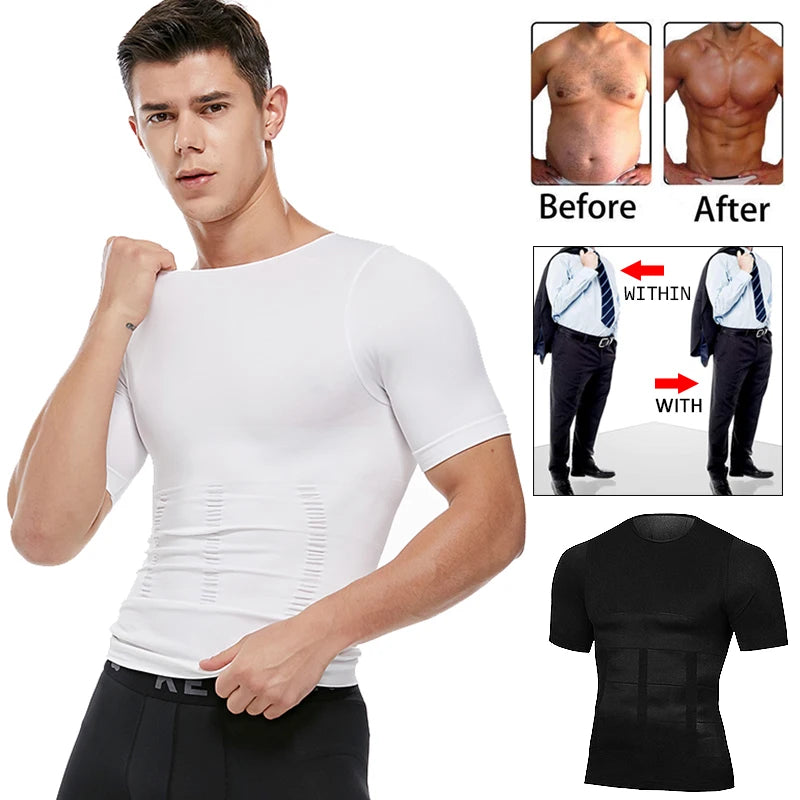 Mens Compression Shirt Undershirt Slimming Tank Top Workout Vest Abs Abdomen Slim Body Shaper NovaCart