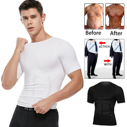 Mens Compression Shirt Undershirt Slimming Tank Top Workout Vest Abs Abdomen Slim Body Shaper NovaCart
