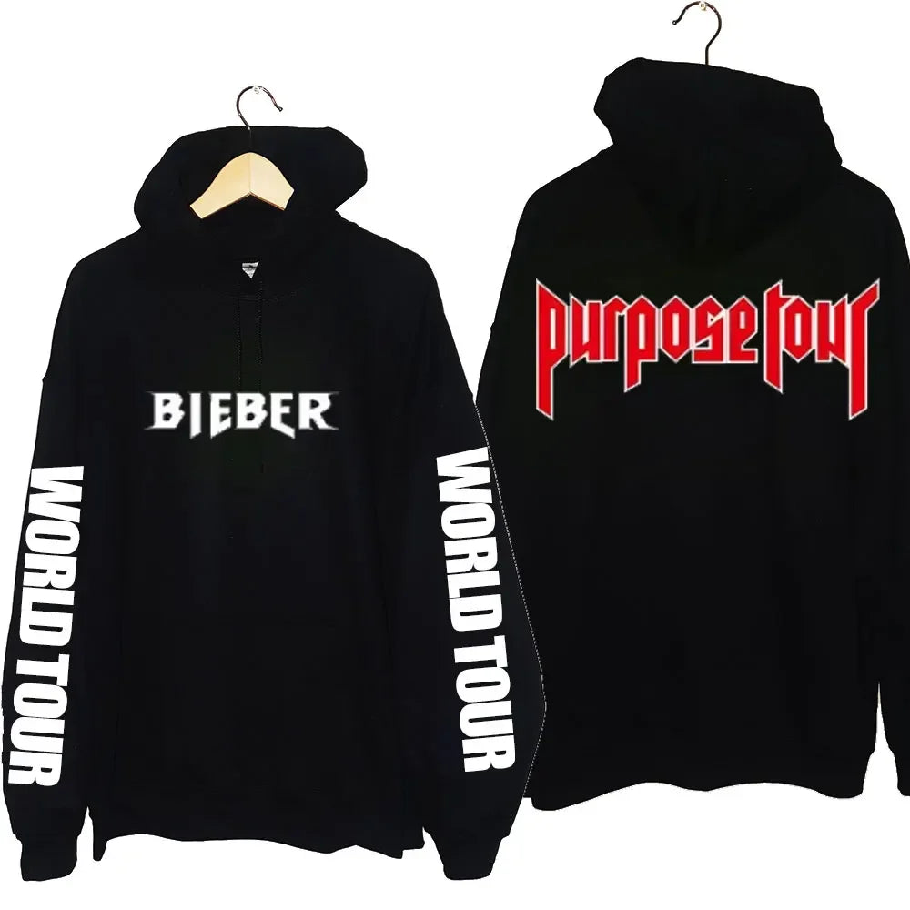 Hoodies Men Justin Bieber Purpose Tour fashion Print Hip Hop Streetwear Fleece Warm Hoody Men Women Pullover Hoodie Sweatshirt NovaCart