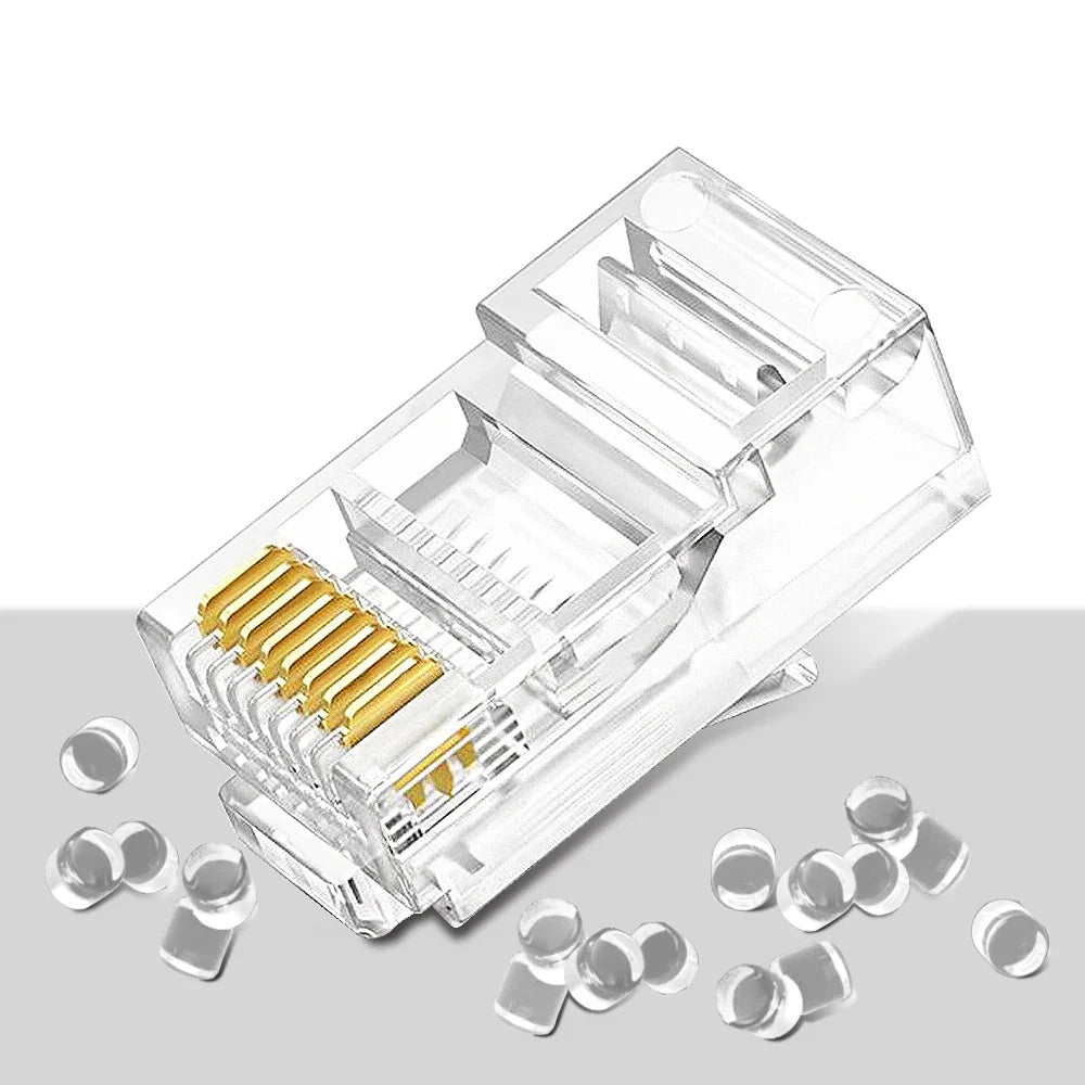10/20/30/50Pcs Pass Through RJ45 Cat6/Cat5e Connectors Crystal End 8P8C Crimp UTP Standard Ethernet Network Modular Plug Pi-Mart
