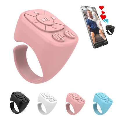 Tiktok Scrolling Ring Tiktok Remote Control Is Suitable for Iphone, iPad Bluetooth Page Turning Ring Roller, Both Camera Shutter, Short Video and Music Remote Control Function, Compatible with Ios and Android Phones Pi-Mart