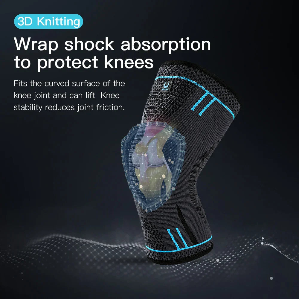 1 Pc Elastic Breathable Compression Knee Support Sleeve for Basketball Running Cycling Pi-Mart