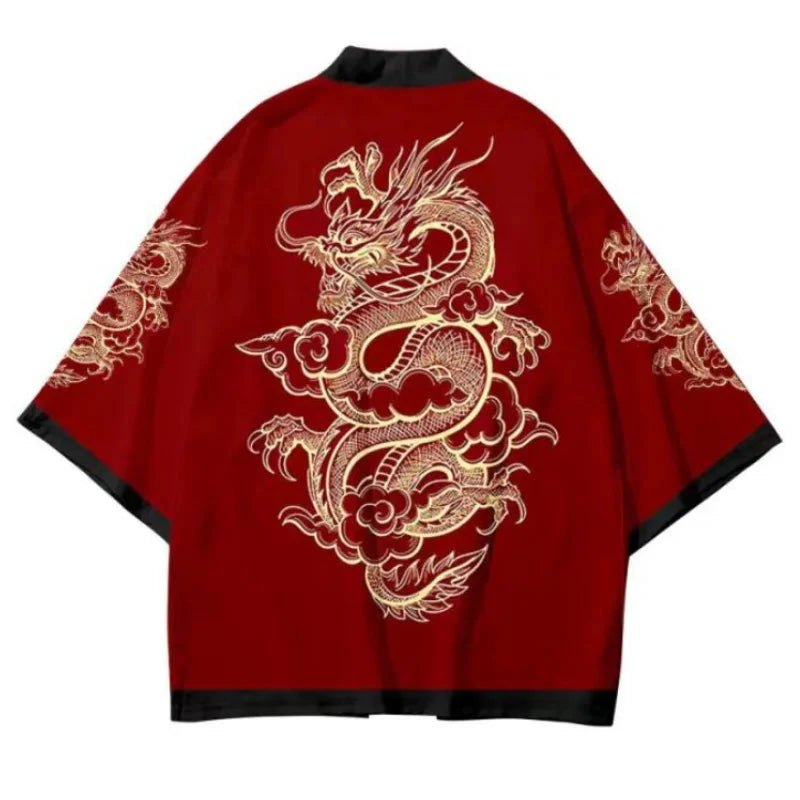 🐉 Summer Japanese Style Anime Dragon Print Haori Yukata FitiqueFit