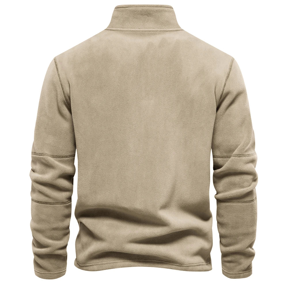 AIOPESON Brand Quality Thicken Warm Fleece Jacket for Men Zipper Neck Pullover Men's Sweatshirt Soft Shell Mens Jacket NovaCart