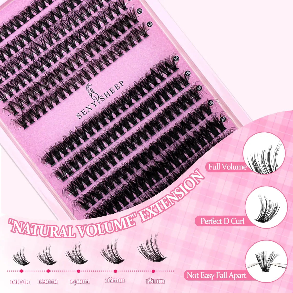 DIY Clusters Lashes 40D60D Fluffy Eyelash Extensions Dovetail Segmented Individual Eyelashes with Lash Glue Remover Set NovaCart