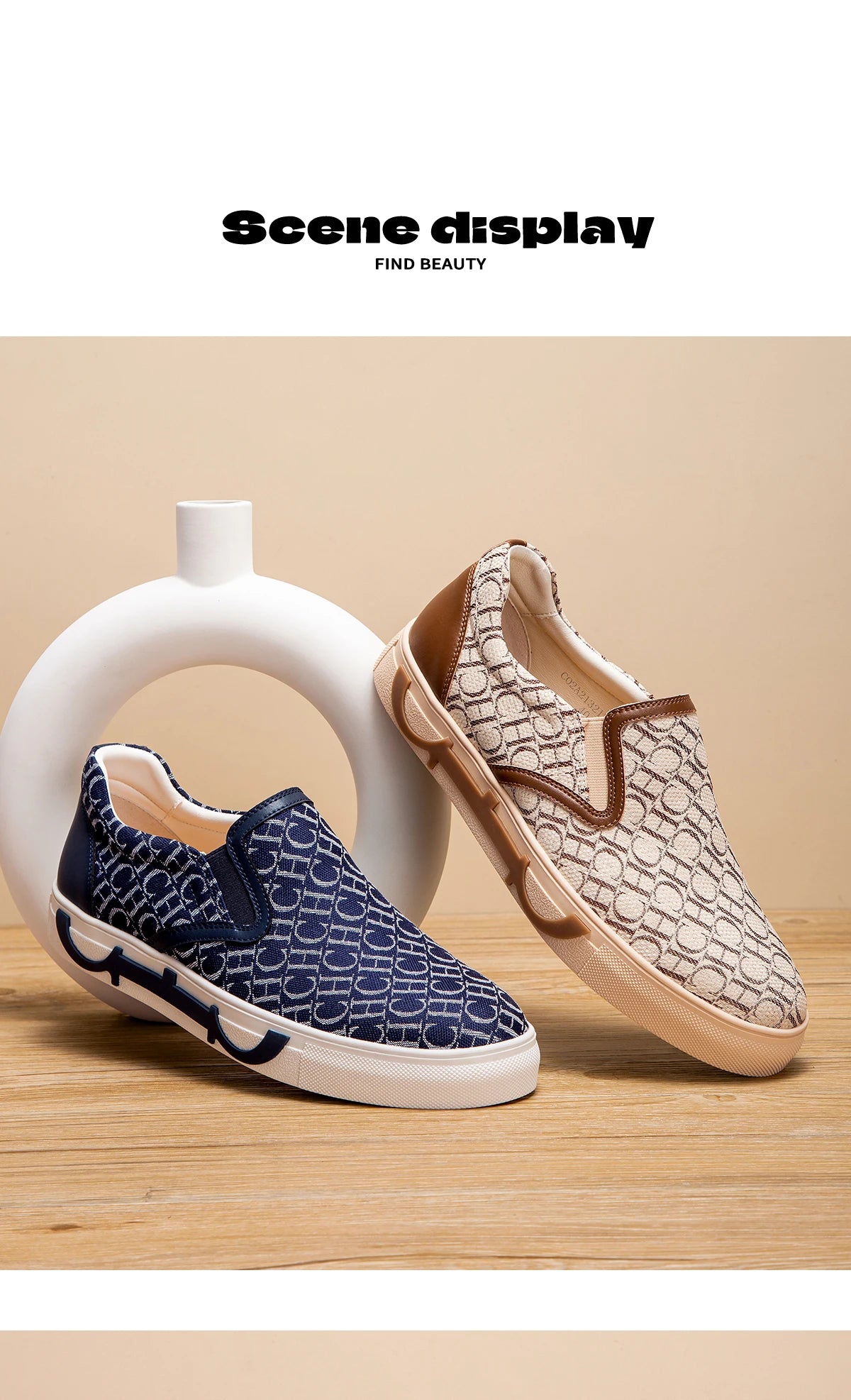 Shoes For Man Loafers Breathable cloth upperLeather elasticized adjustable mouthCH lettersLuxury brand men's shoes NovaCart