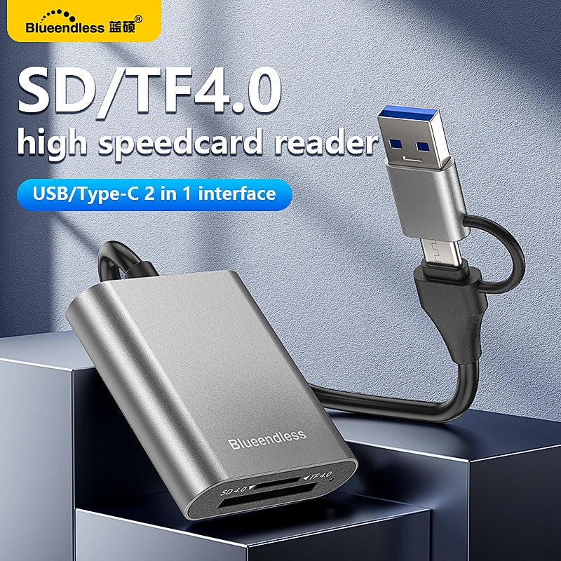 Blueendless Card Reader 312MB/s SD4.0 TF4.0 Memory Card Adapter USB A USB C to MicroSD TF3.0 for MacBook Laptop PC iPhone 17/16/ Pi-Mart
