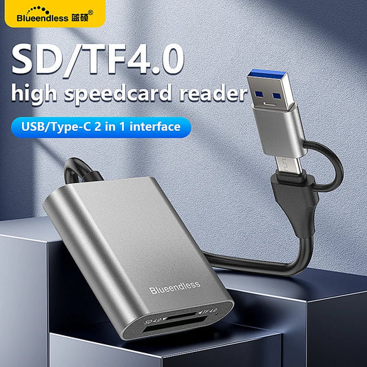 Blueendless Card Reader 312MB/s SD4.0 TF4.0 Memory Card Adapter USB A USB C to MicroSD TF3.0 for MacBook Laptop PC iPhone 17/16/ Pi-Mart