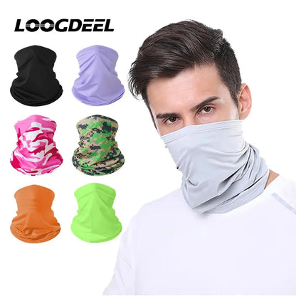 LOOGDEEL Sun Protection Bib Spring and Summer Motorcycle Neck Cover Sports Magic Bandana Riding Mask Full Face Outdoor Ice Silk Pi-Mart