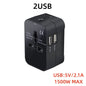 International Travel Plug Adapter EU US UK AU to Universal AC Power Converter Socket with 2 USB Ports Safety Shutter Locking Pi-Mart