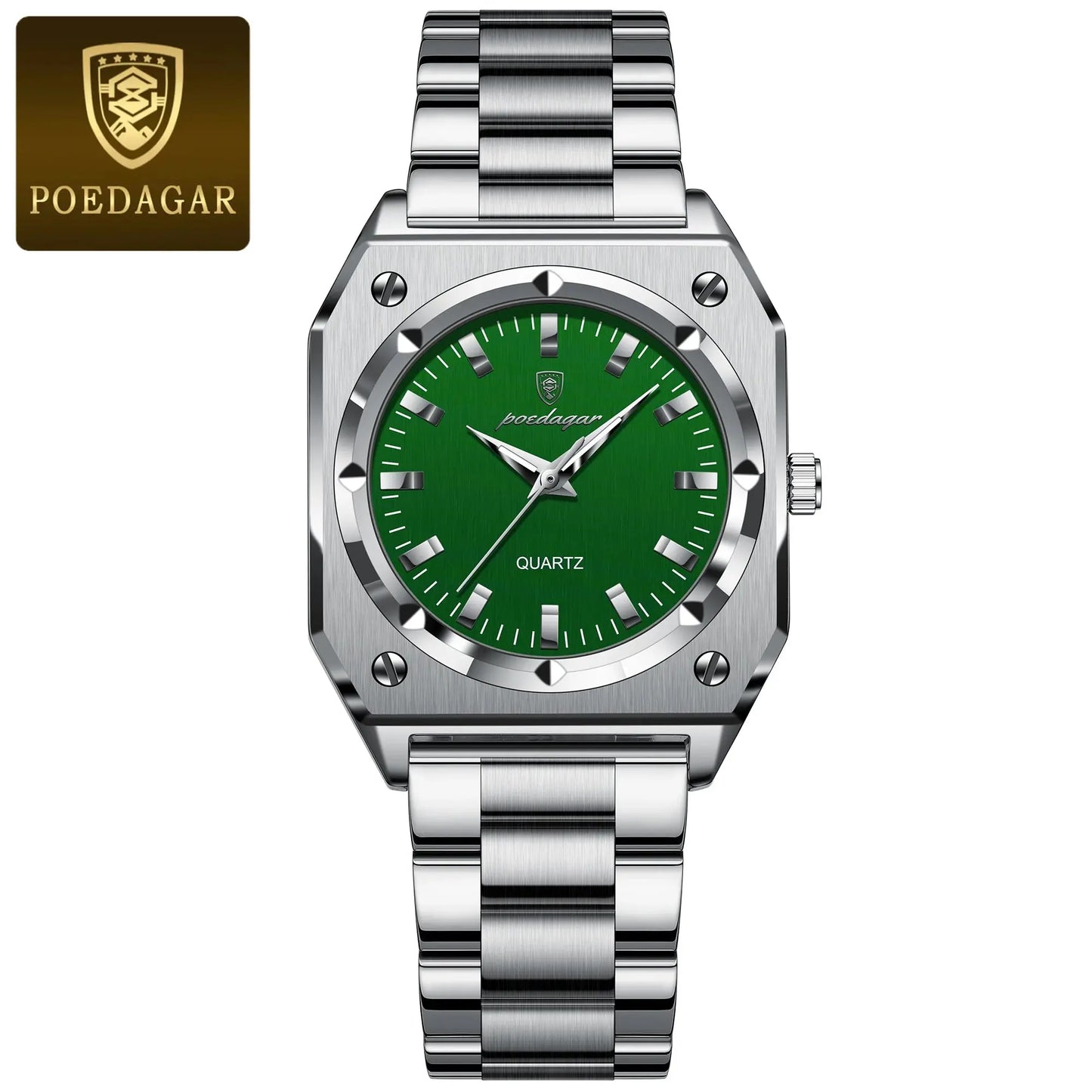 POEDAGAR Luxury Elegant Square Ladies Watch Waterproof Luminous Watch for Woman Stainless Steel Quartz Women's Watches Reloj+box NovaCart