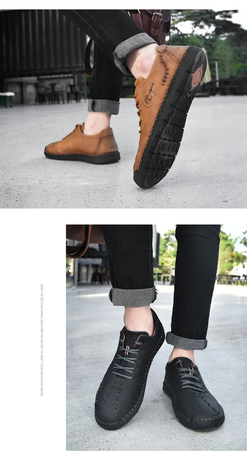 Hot Sale Comfortable Men's Casual Shoes Loafers Large Size Sneakers Quality PU Leather Handmade Shoes Men Flats Moccasins Shoes NovaCart