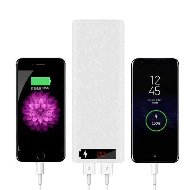 8/10*18650 Power Bank Battery Box Holder Portable Dual USB Type C Charge Shell for iPhone Xiaomi Huawei 18650 Battery Cases Pi-Mart