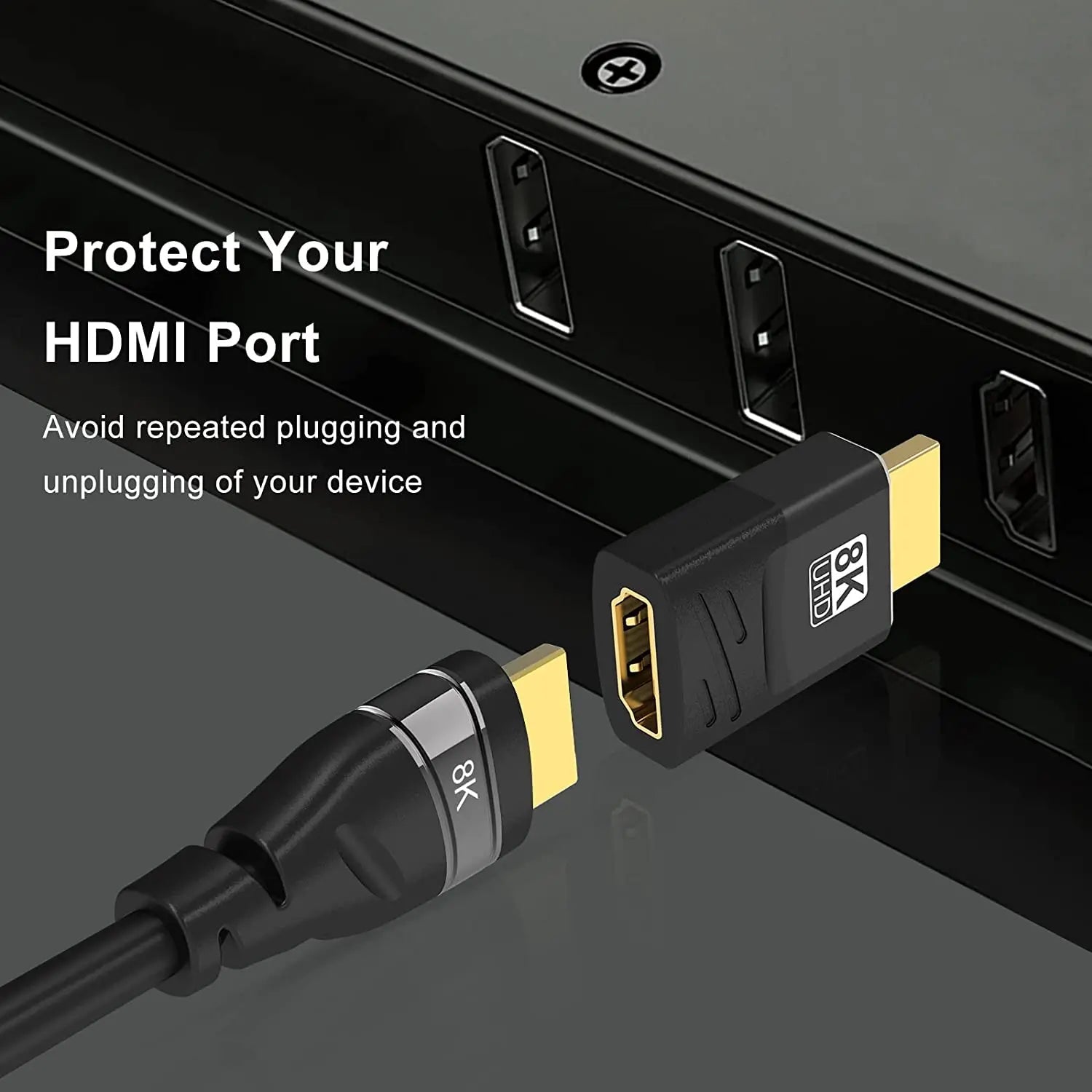 MIZIQIER 8K HDMI 2.1 Adapter 90 270 Degree Male to Female, 8k60Hz 4k120Hz,48Gbps,Compatible PS5/4, HDTV, Roku, TV Stick, PC Pi-Mart
