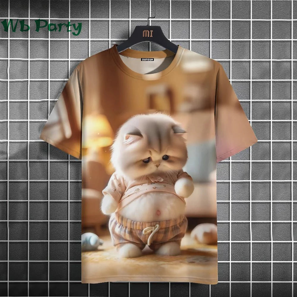 Cat Print shirts - Y2K Graphic T-Shirt FitiqueFit