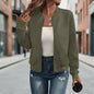 Women’s Solid-Color Zipper Stand-Collar Jacket FitiqueFit