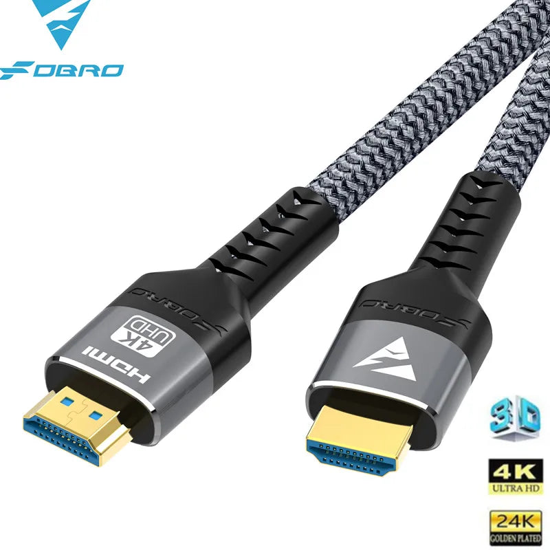 8K HDMI-Compatible Cable 4K@120Hz 8K@60Hz HDMI 2.1 Cable 48Gbps Adapter For RTX 3080 eARC HDR Video Cable PC Laptop TV box PS5 Pi-Mart