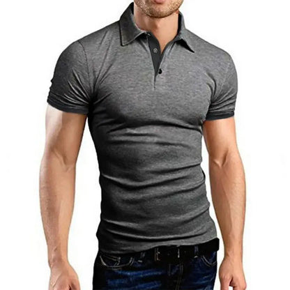 Men's Polo Shirt Short Sleeve Casual Slim Fit Color Blocking T-shirts England Style Streetwear Polos for Men's Fashion NovaCart