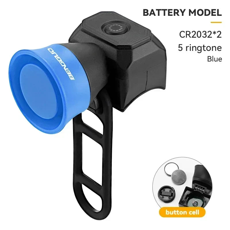 New Bicycle Horn Mountain Bike USB Charging Waterproof Electronic Bike Bell Riding Equipment Children's Scooter Accessories Pi-Mart