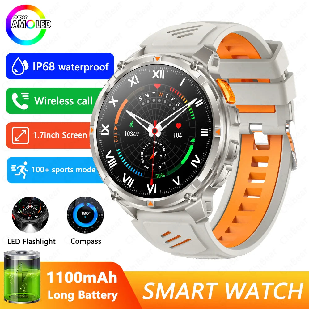2026 New T-Rex3 Pro 1100mAh Battery Smart Watch GPS path 5ATM Waterproof Sports Run tracker Outdoors Compass Military Smartwatch NovaCart