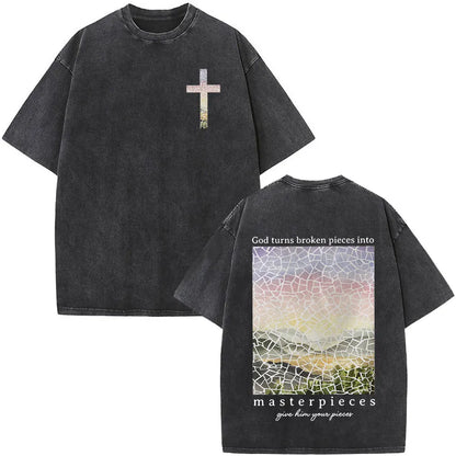 Christian Jesus Faith Over Fear Bible Verse Washed T-shirts Men Women Fashion Vintage Oversized T Shirts Harajuku Cotton T-shirt NovaCart