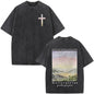 Christian Jesus Faith Over Fear Bible Verse Washed T-shirts Men Women Fashion Vintage Oversized T Shirts Harajuku Cotton T-shirt NovaCart
