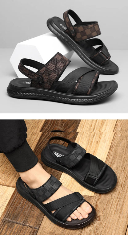 Men's high quality casual sandals summer outdoor waterproof anti slip soft sole comfort beach shoes fashion Lazy Driving slipper