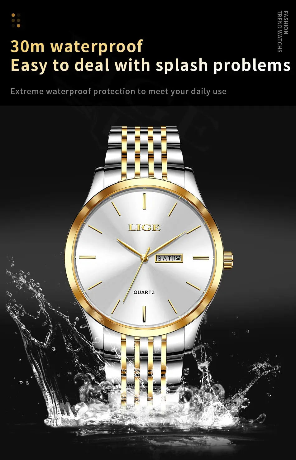 2025 LIGE Men Business Watches Top Brand Luxury Man Wristwatch Waterproof Luminous Date Week Quartz Men's Watch High Quality+Box NovaCart