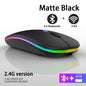 Rechargeable Bluetooth Wireless Mouse with 2.4GHz USB RGB 1600DPI Mouse for Computer Laptop Tablet PC Macbook Gaming Mouse Gamer Pi-Mart