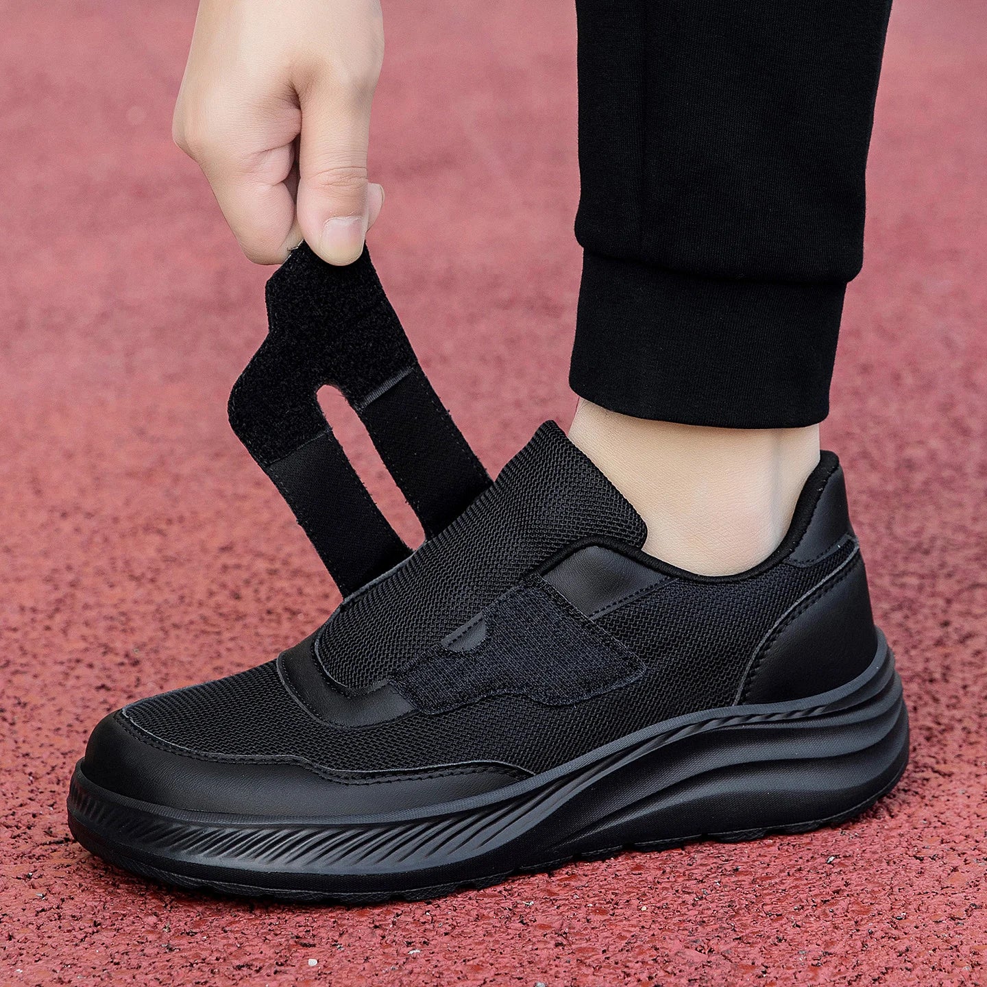 Diabetic Shoes for Men Comfort Walking Shoes for Elderly Swollen Feet Orthopedic Adjustable Double Strap Hook and Loop Sneakers NovaCart