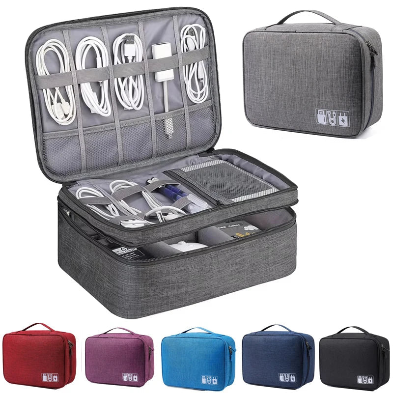 Cable Storage Bag Waterproof Digital Electronic Accessories Organizer Portable Travel Cable Organizer Case For USB Cable Charger Pi-Mart