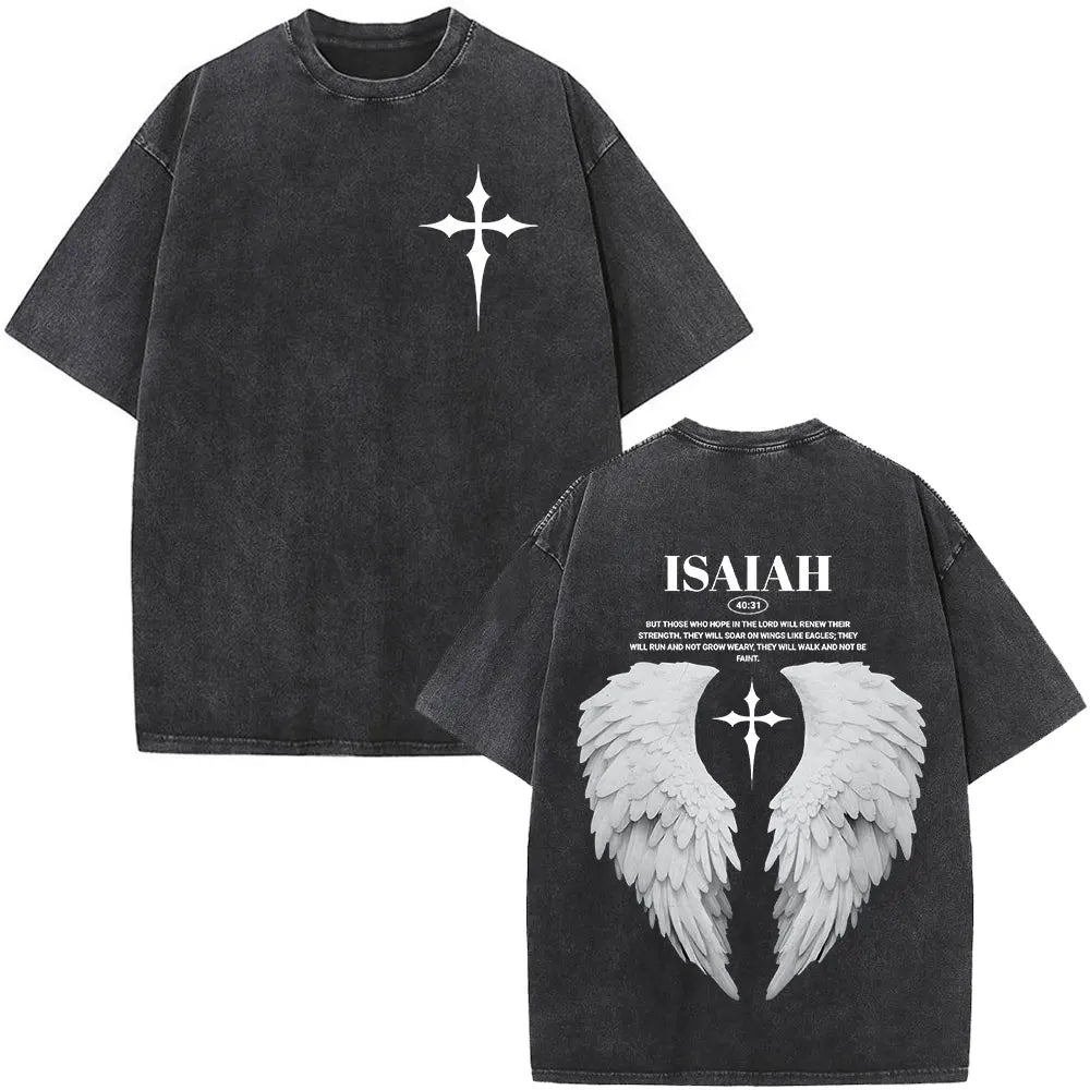 Christian Jesus Faith Over Fear Bible Verse Washed T-shirts Men Women Fashion Vintage Oversized T Shirts Harajuku Cotton T-shirt NovaCart