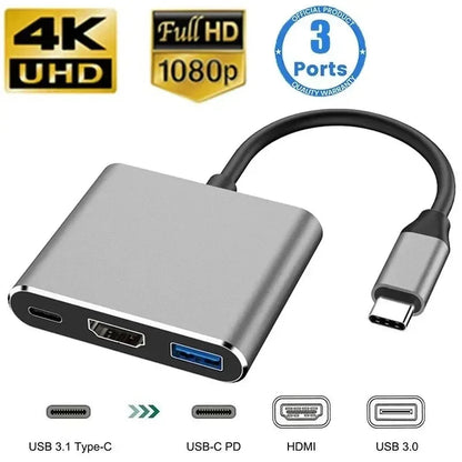 USB C Hub 8In1 7in2 7in1 Type C 3.1 To 4K HDMI Adapter with RJ45 SD/TF Card Reader PD Fast Charge for MacBook Notebook Laptop Pi-Mart