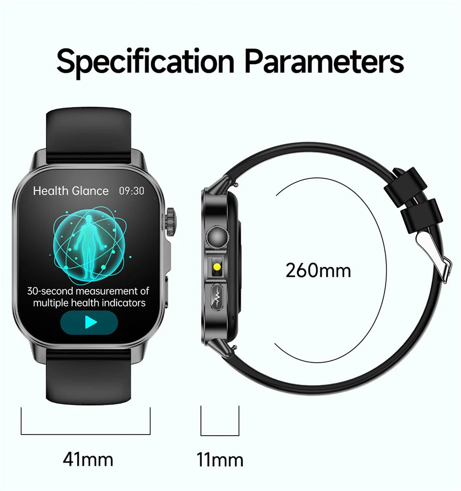 2026 New Model Uric Acid & Lipid Health Analysis Smart Watch Men ECG+PPG Bluetooth Call 2.01-inch Flashlight Smartwatch Women NovaCart