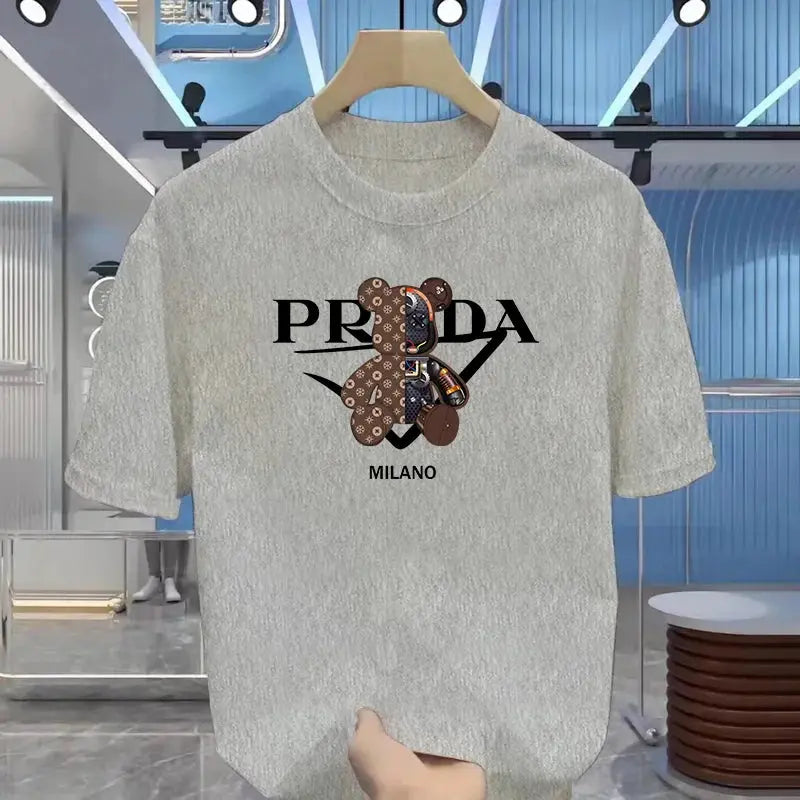 100% pure cotton men's luxurious brand letter print T-shirt, short-sleeved T-shirt, high-quality men's clothing, streetwear NovaCart