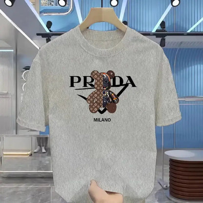 100% pure cotton men's luxurious brand letter print T-shirt, short-sleeved T-shirt, high-quality men's clothing, streetwear NovaCart