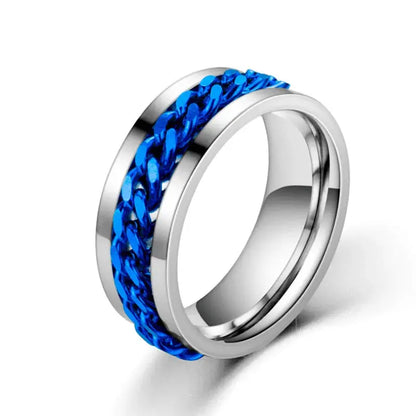 Spinning Anxiety Rings Free Shipping Items For Men Titanium Steel Rotatable Chain Fidget Joint Ring Jewelry Anillos De Hombres NovaCart