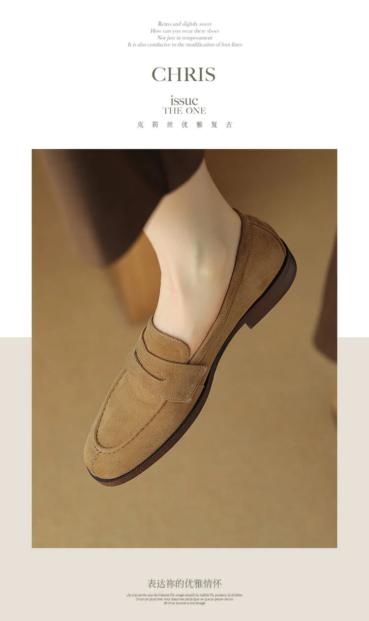 Shoes for Women 2024 Summer Brown Casual Flats Ladies Shoe Fashion Suede Loafers Soft Sole Non-Slip Feminino Zapatos Mujer NovaCart